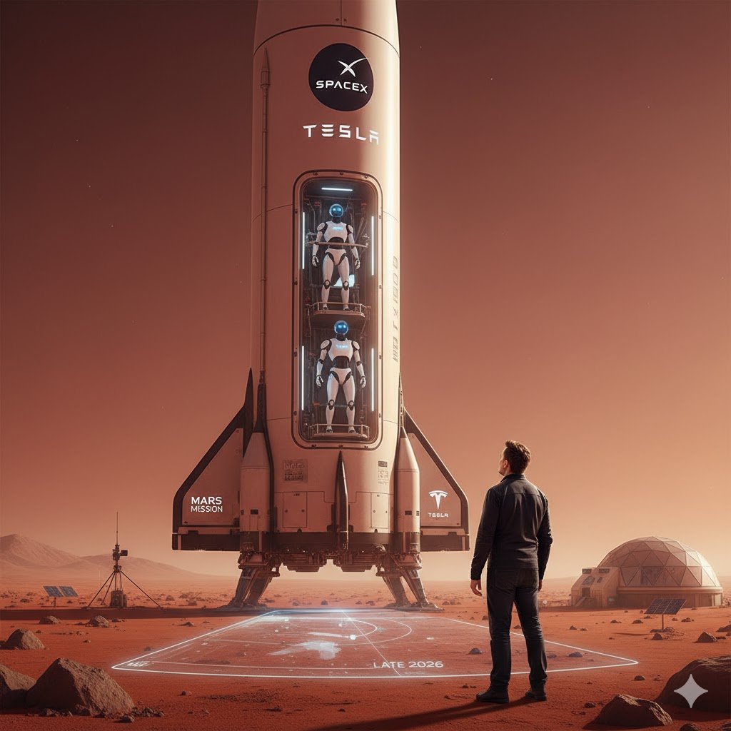 Elon Musk Says a Starship Mission Carrying Tesla’s Humanoid Robot Could Launch to Mars by Late 2026